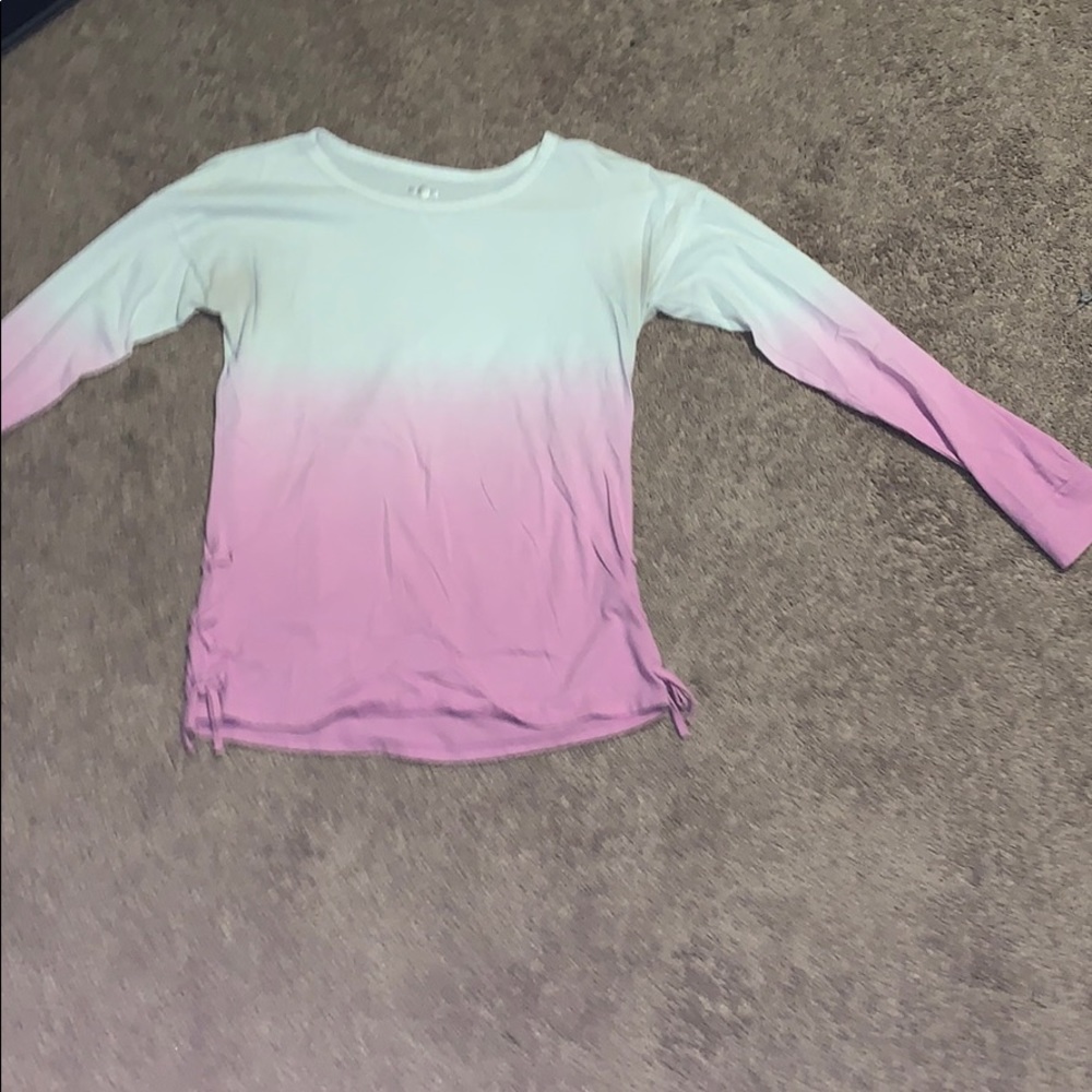 White and purple ombré long sleeve-shirt